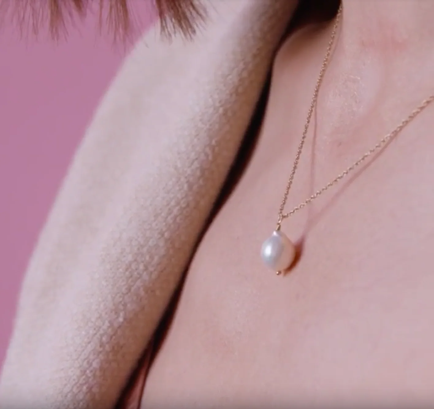 Teardrop Pearl Necklace - 14k Gold - Image 4