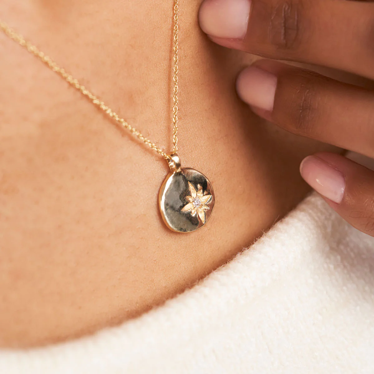 North Star Lab Grown Diamond Necklace - 14k Gold - Image 3