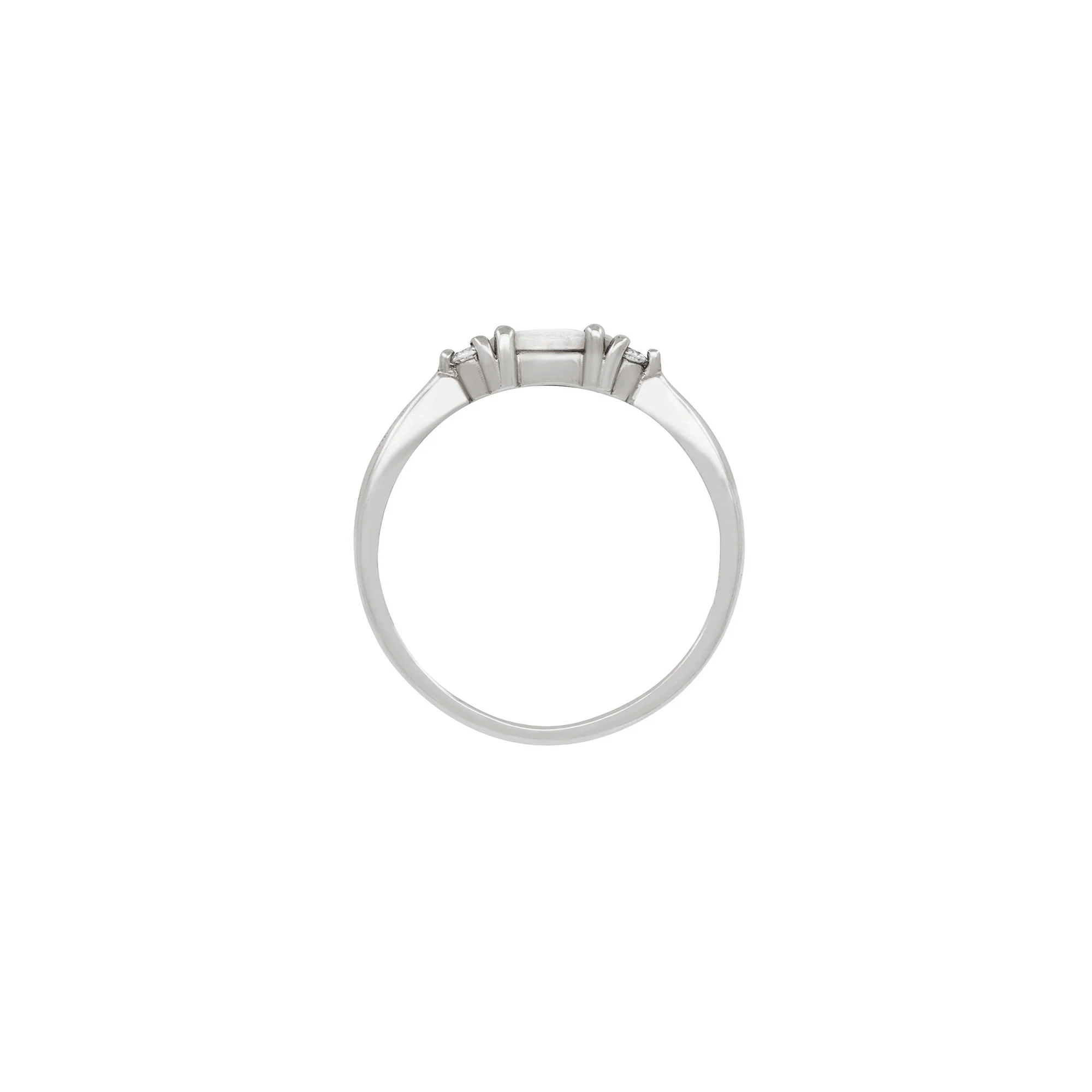 Daydreamer Ring Marquise Opal & Diamond Ring - 14k Polished White Gold - Image 3