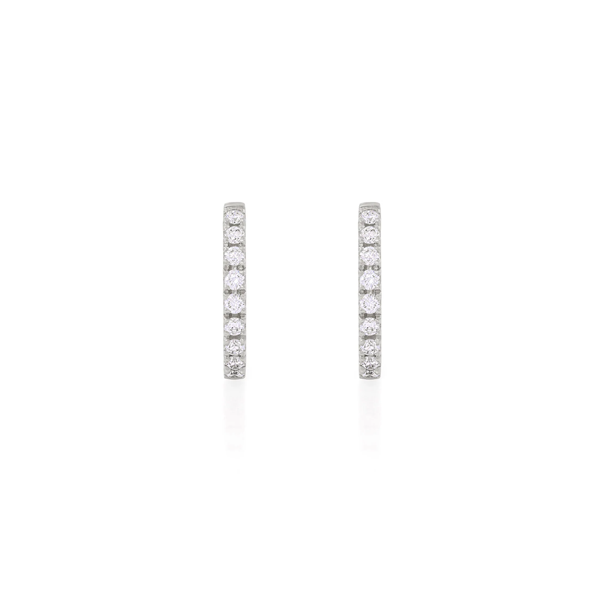 Today Lab Grown Diamond Eternity Huggies - 14k White Gold Earrings - Image 3