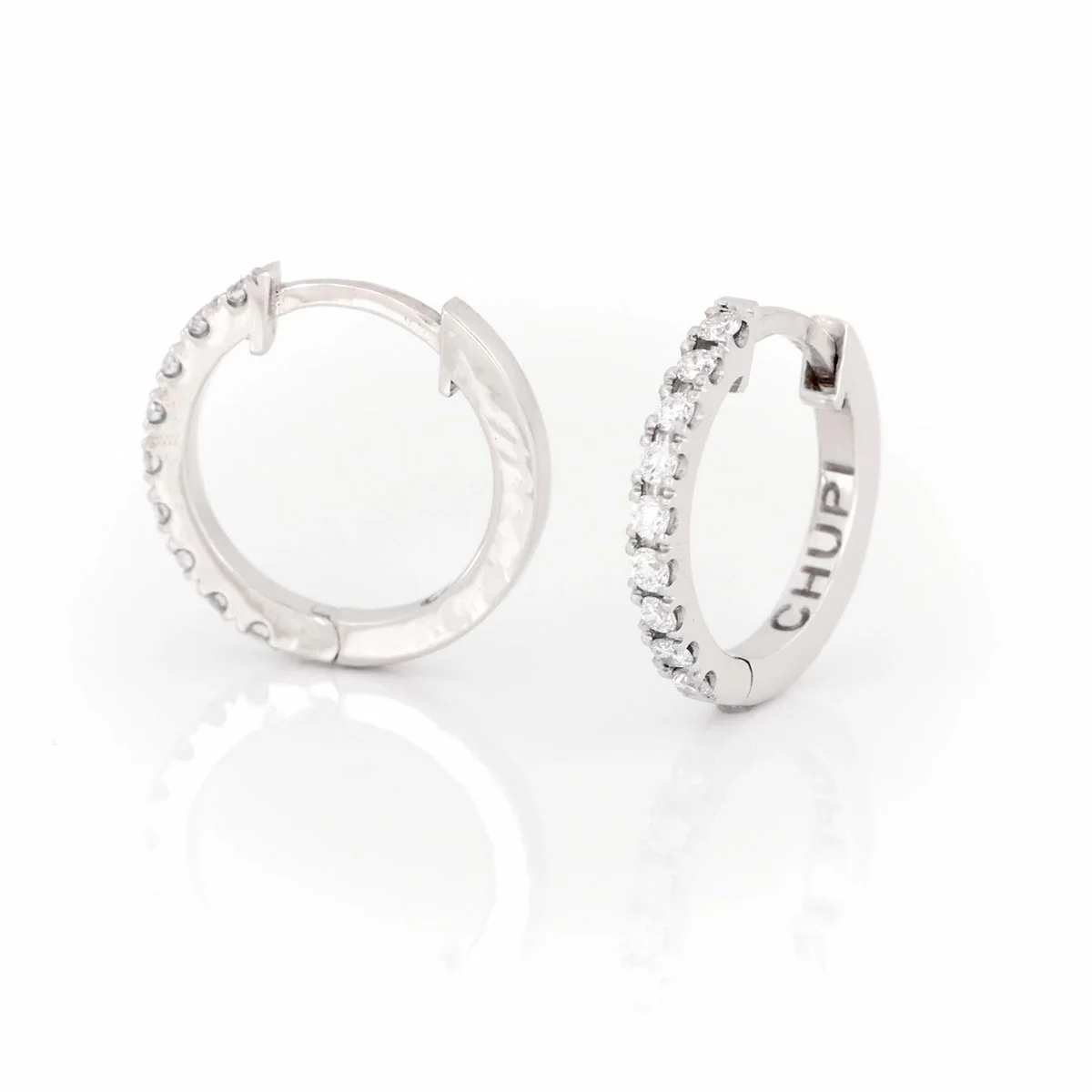 Today Lab Grown Diamond Eternity Huggies - 14k White Gold Earrings - Image 5