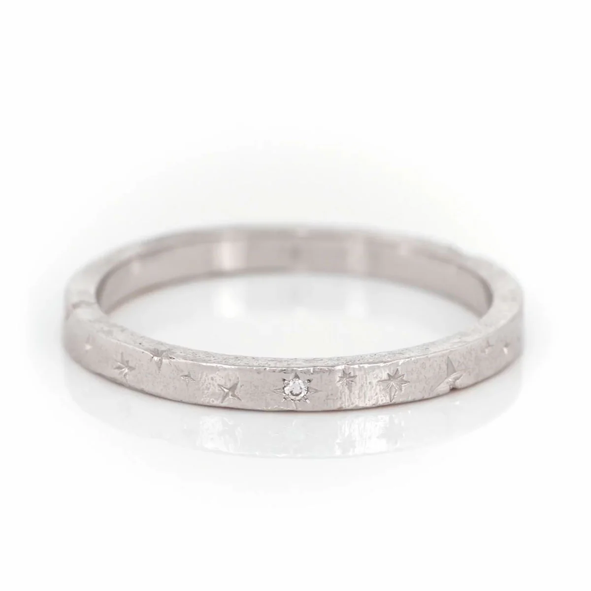 North Star - 14k White Gold Band Ring - Image 4