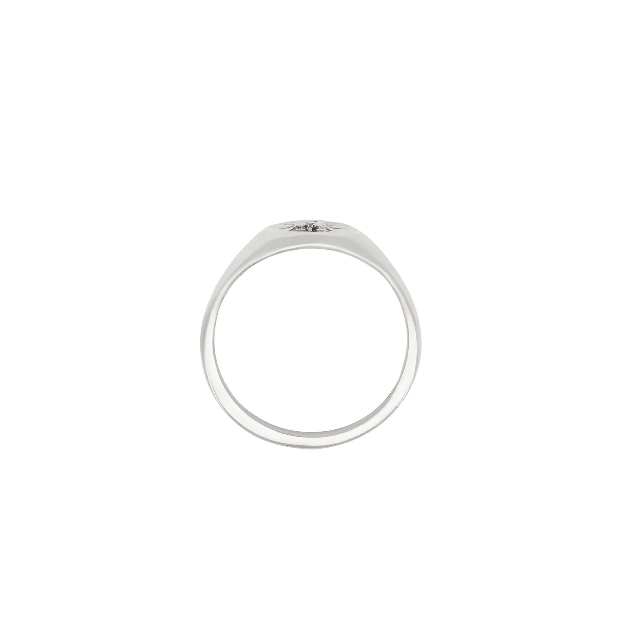 North Star Lab Grown Diamond Original Signet Ring - 14k White Gold - Image 3