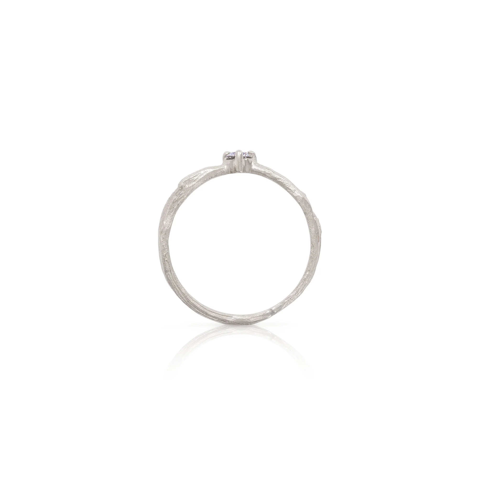 Promise Me Lab Grown Diamond Ring - 14k White Gold Twig Band - Image 3