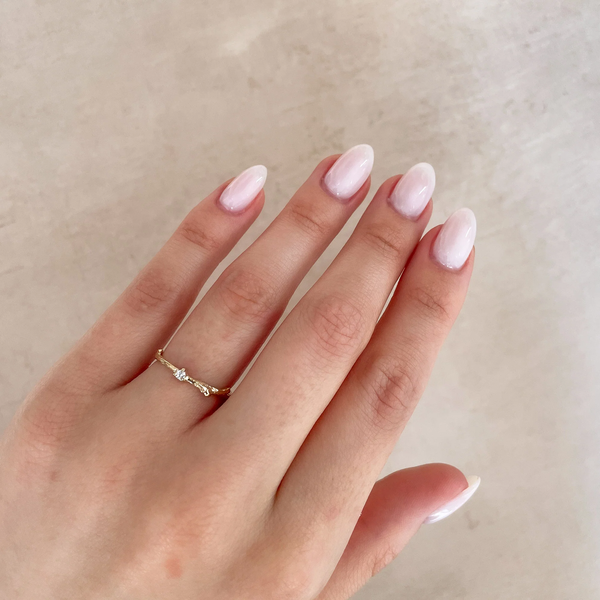 Promise Me Lab Grown Diamond Ring - 14k White Gold Twig Band - Image 5