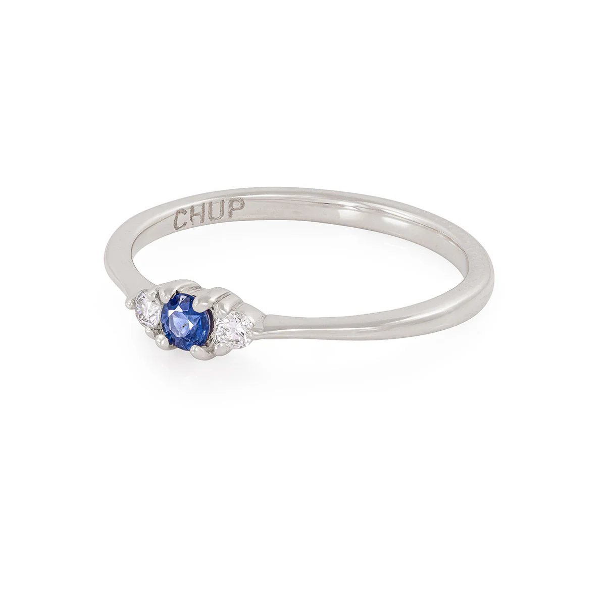 Promise me Tomorrow Blue Sapphire Ring - 14k Polished White Gold - Image 3