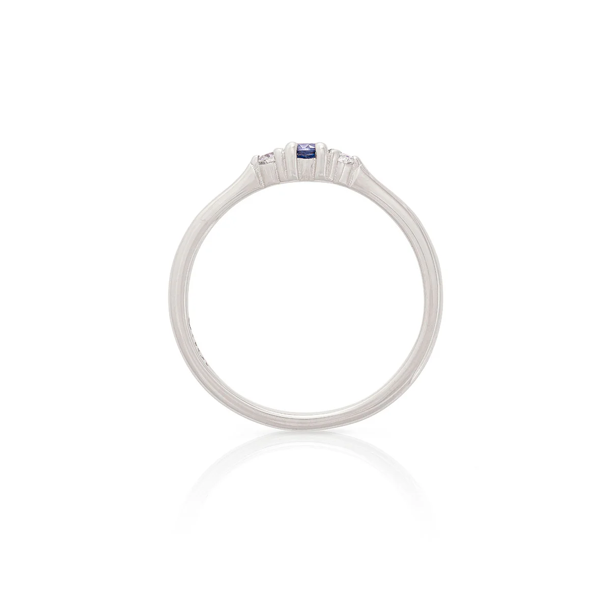 Promise me Tomorrow Blue Sapphire Ring - 14k Polished White Gold - Image 4
