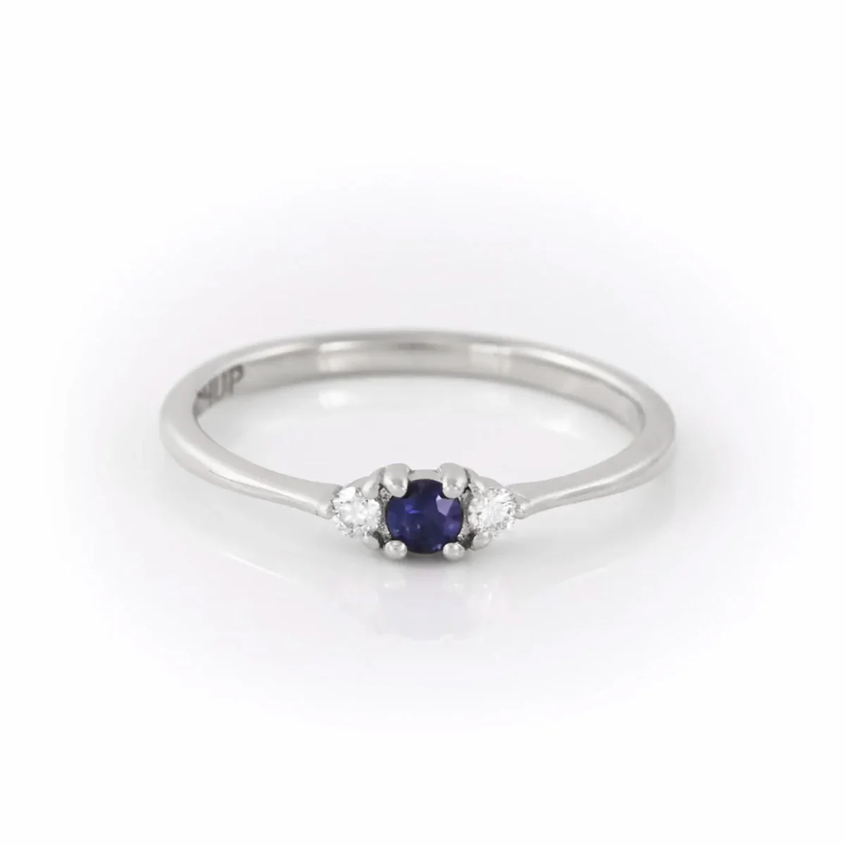 Promise me Tomorrow Blue Sapphire Ring - 14k Polished White Gold - Image 5