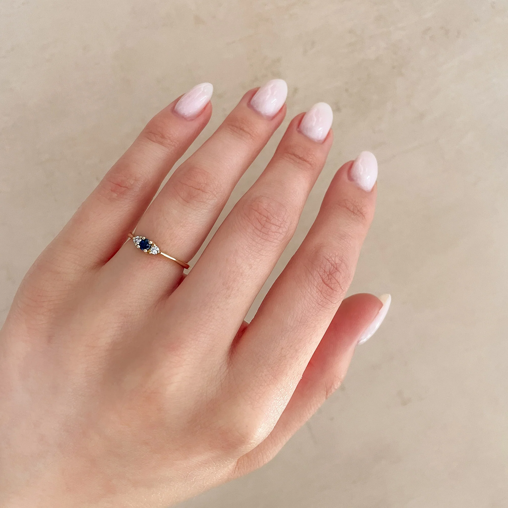 Promise me Tomorrow Blue Sapphire Ring - 14k Polished White Gold - Image 7