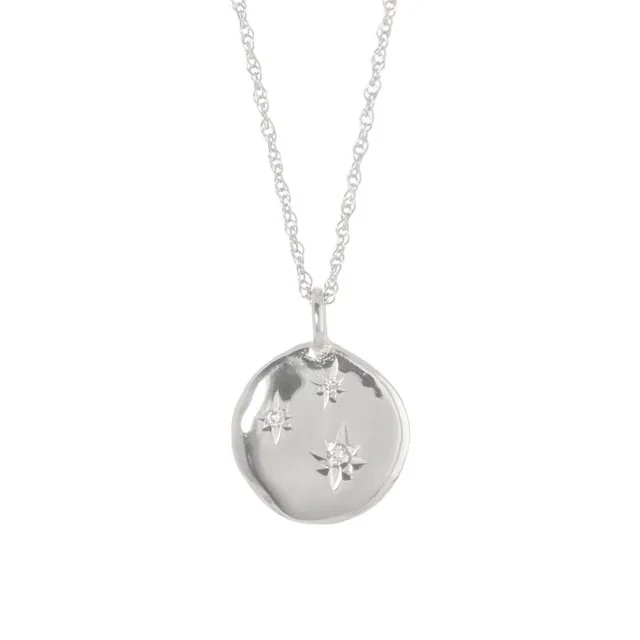 Stars in the Sky Three Lab Grown Diamond Necklace - 14k White Gold - Image 3