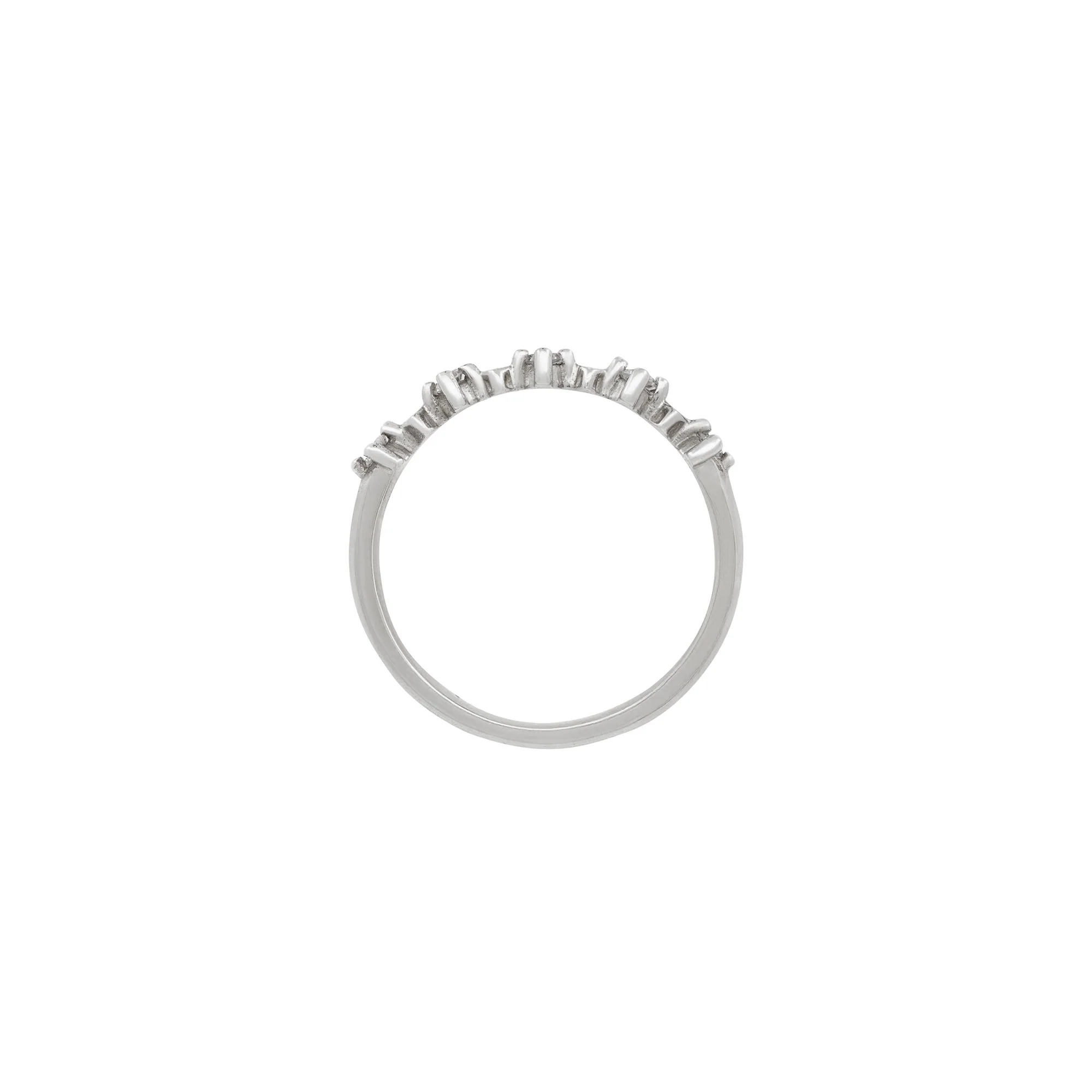 Stars in the Sky Five Diamond Eternity Ring - 14k White Gold Polished Band - Image 3