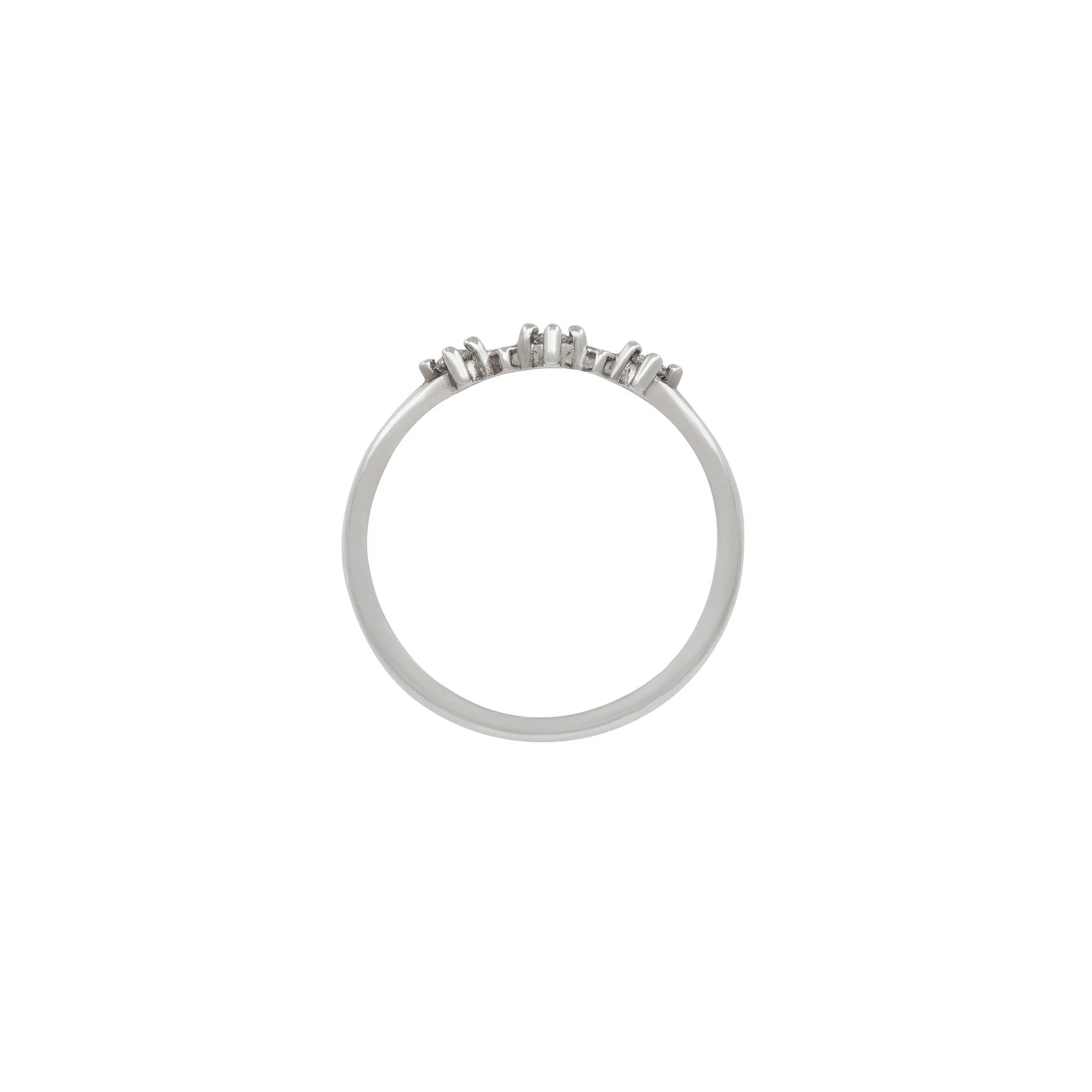 Stars in the Sky Three Diamond Ring - 14k White Gold Polished Band - Image 3