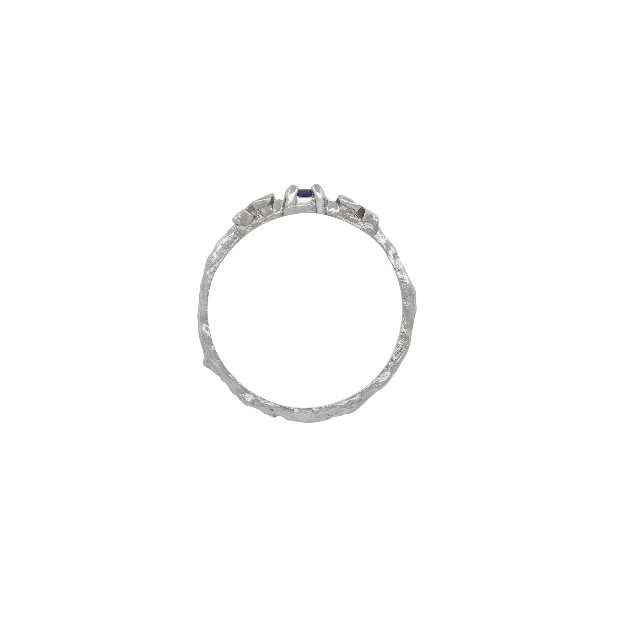 Sun, Moon & Stars Tanzanite Ring - 14k White Gold - Image 3