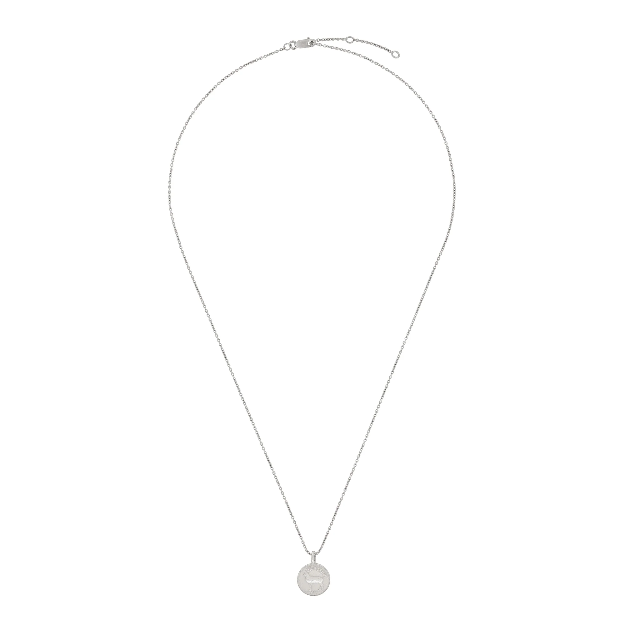 Worth Your Weight In Gold 1985 Stag Coin Necklace - 14k White Gold - Image 3