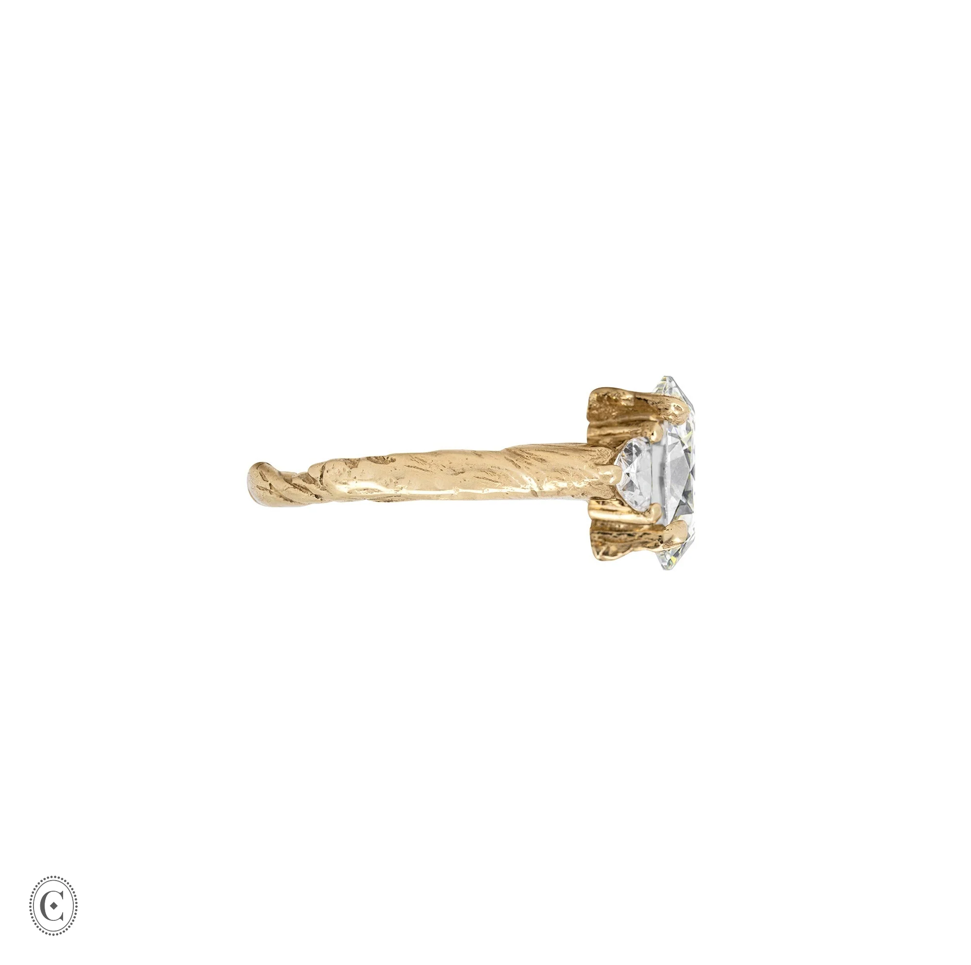 One in a Trillion 2.4ct Lab-Grown Oval Diamond Engagement Ring - 14k Gold Twig Band - Image 3