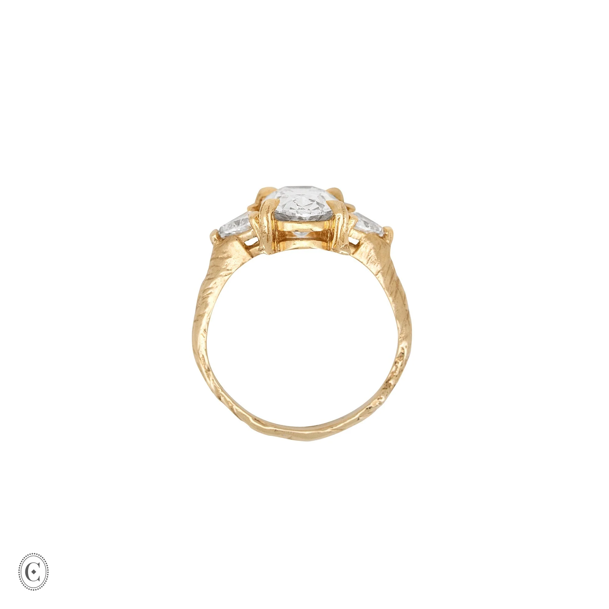One in a Trillion 2.4ct Lab-Grown Oval Diamond Engagement Ring - 14k Gold Twig Band - Image 4