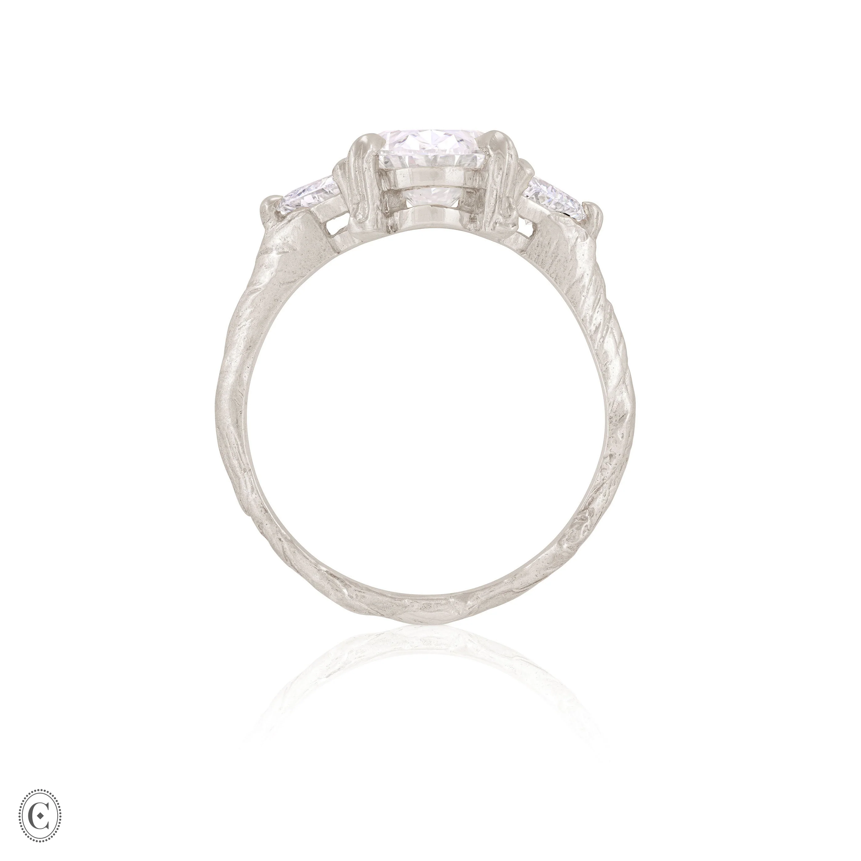 One in a Trillion 2.4ct Lab-Grown Oval Diamond Engagement Ring - 14k White Gold Twig Band - Image 5