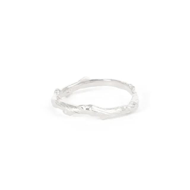 Hawthorn 2mm Twig Ring - 14k White Gold - Image 4