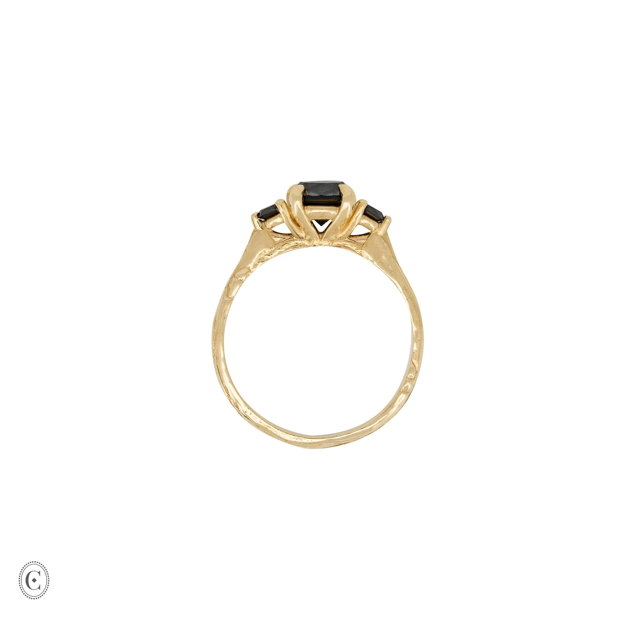 You, Me & Magic 1ct Black Diamond Ring - 14k Gold Twig Band - Image 3
