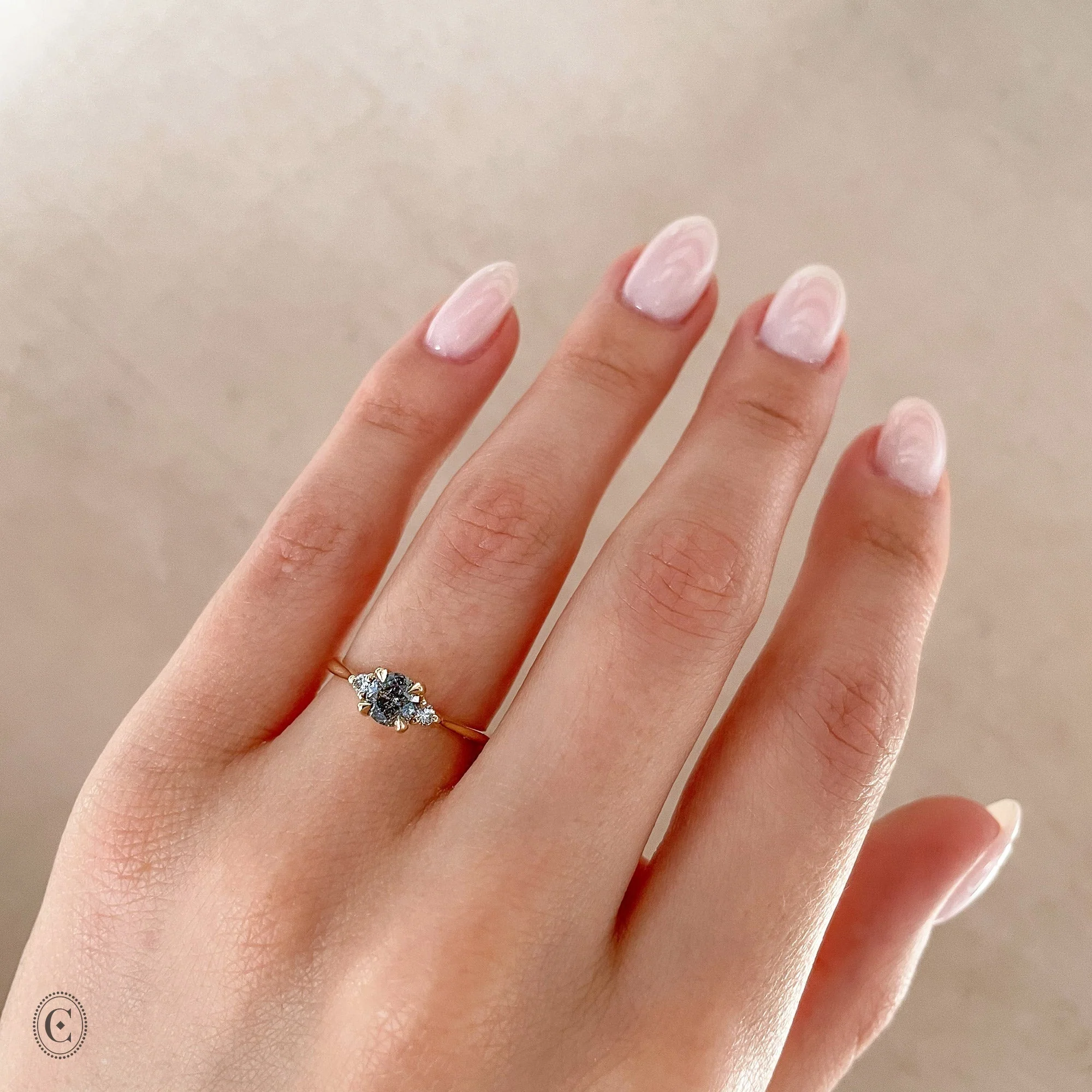 You, Me & Magic - Grey Diamond Engagement Ring 14k White Gold - Image 10