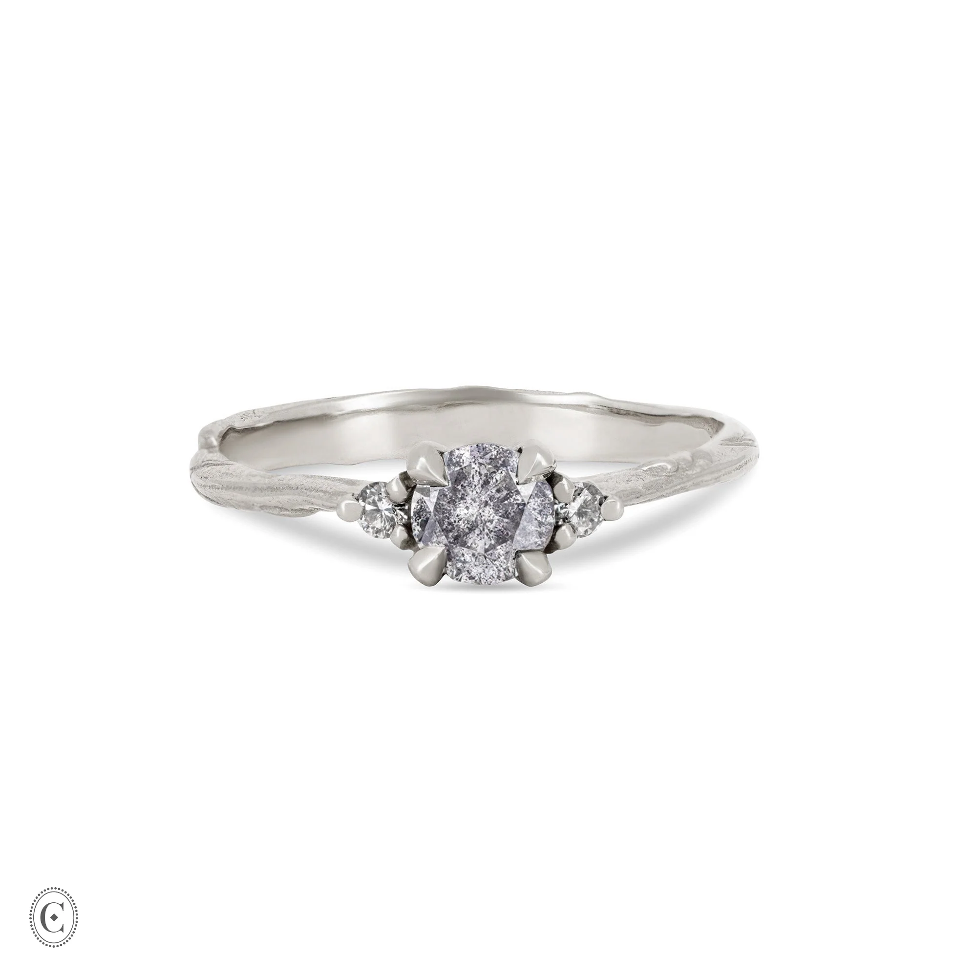 You, Me & Magic - Grey Diamond Engagement Ring 14k White Gold - Image 5