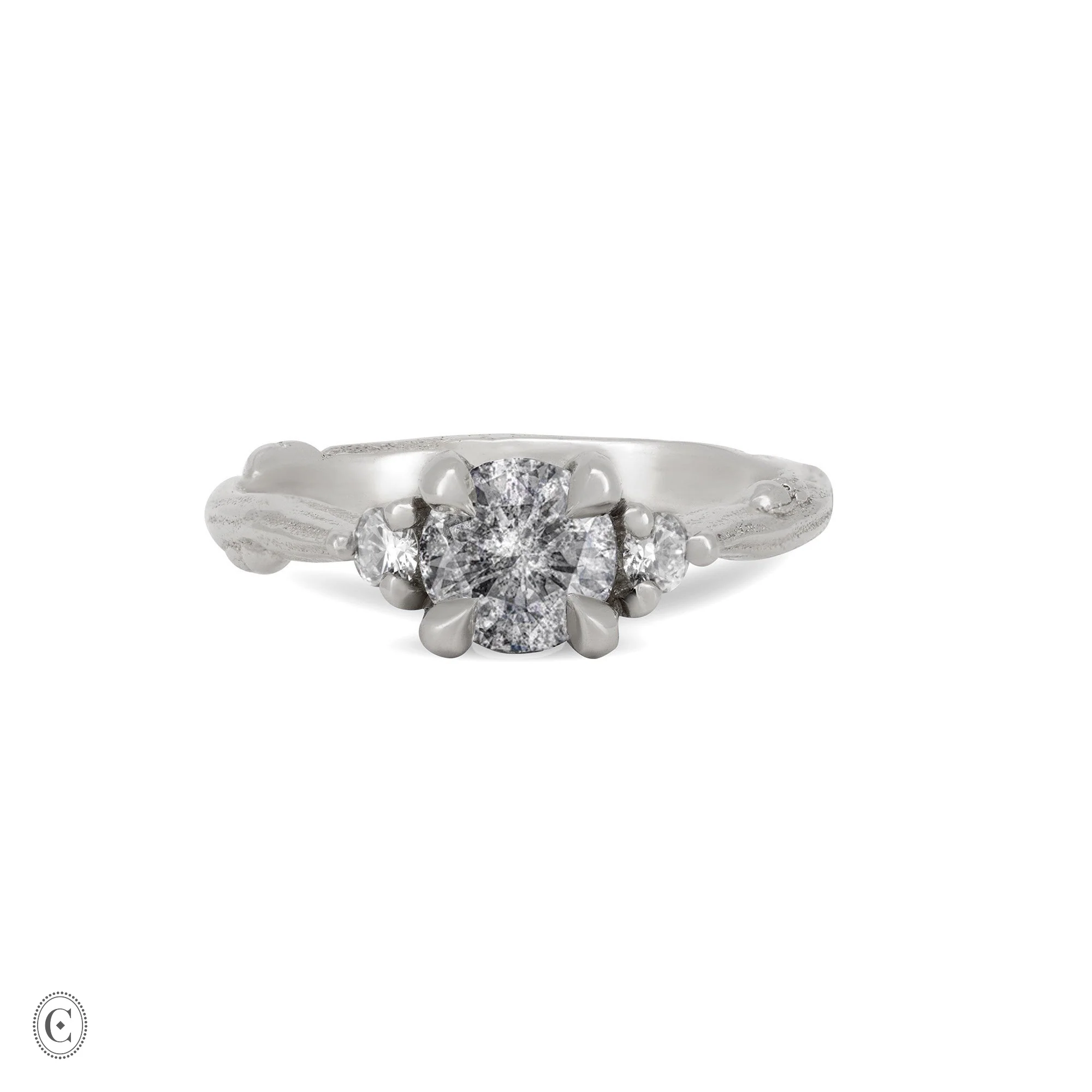 You, Me & Magic - Grey Diamond Engagement Ring 14k White Gold - Image 6
