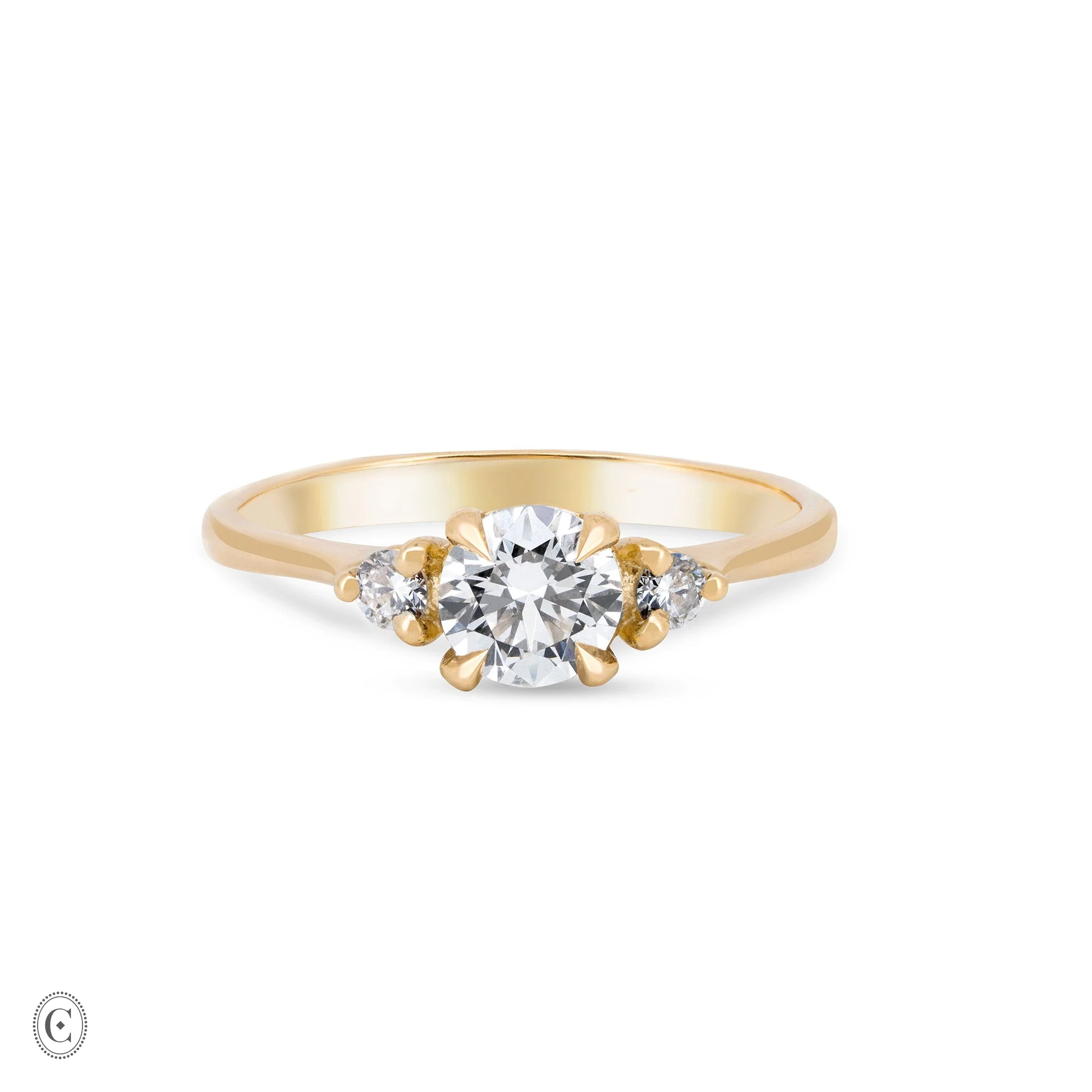 You, Me & Magic - Round Cut Three Stone Engagement Ring 14k Gold - Image 8