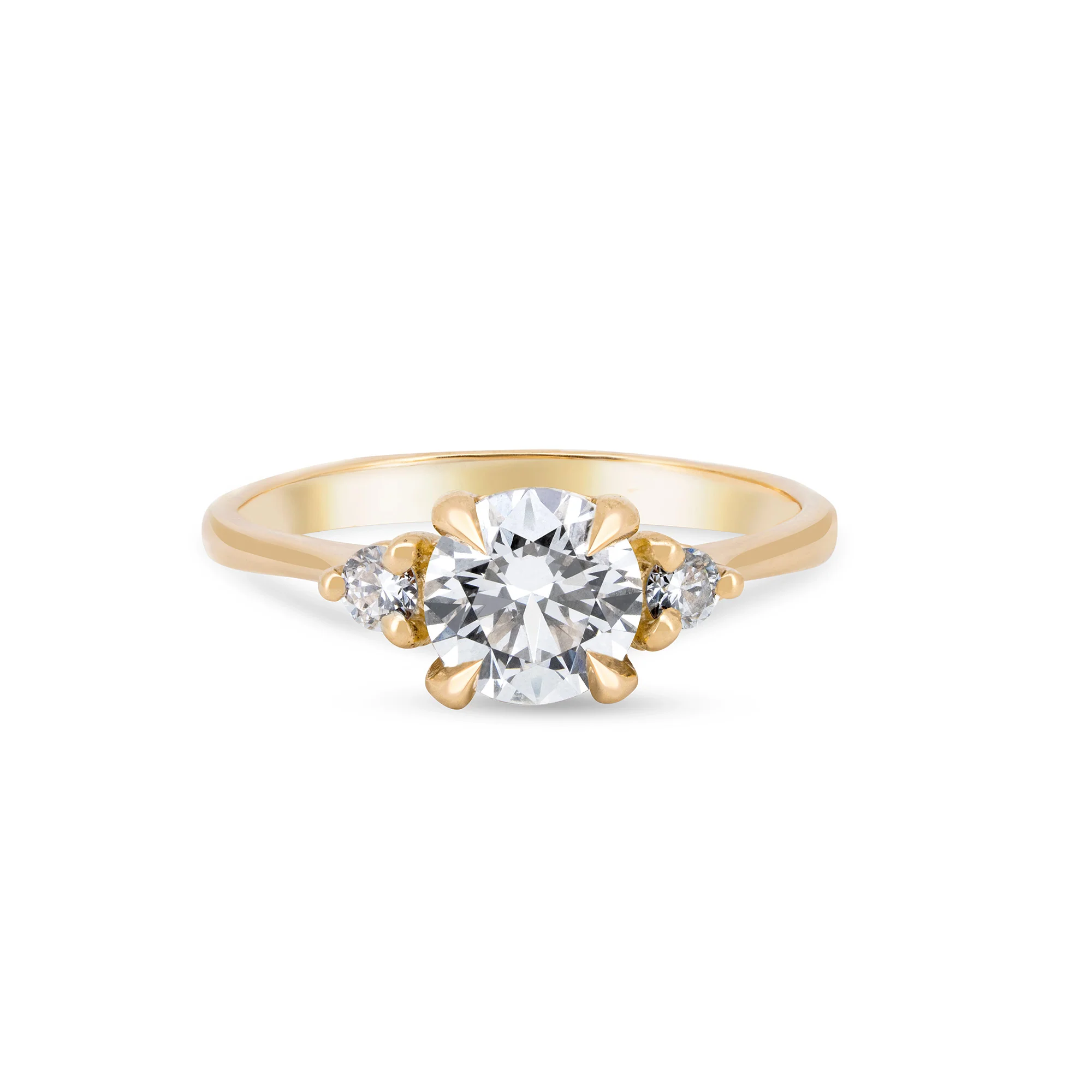 You, Me & Magic - Round Cut Three Stone Engagement Ring 14k Gold - Image 9