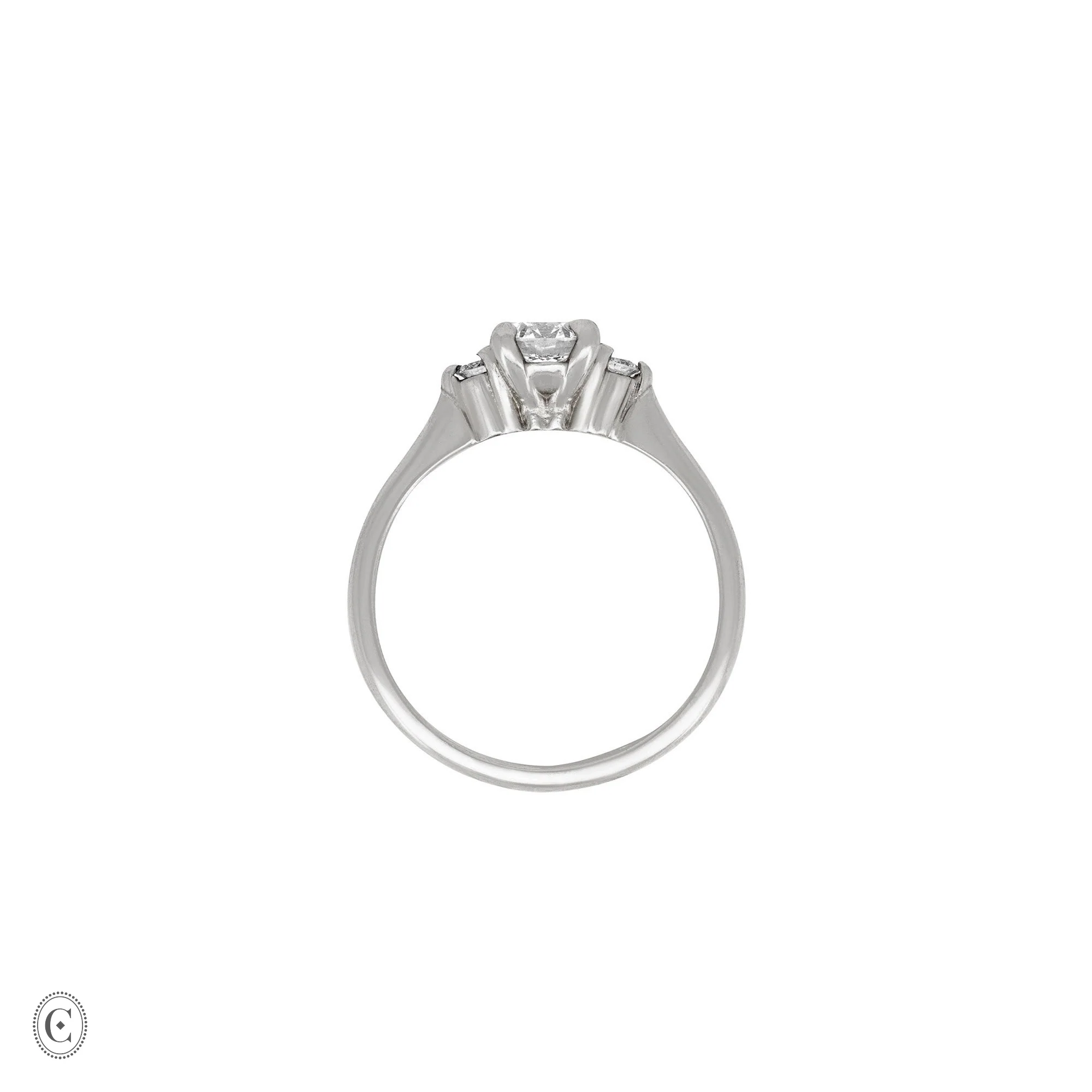 You, Me & Magic - Round Cut Three Stone Engagement Ring 14k White Gold - Image 11