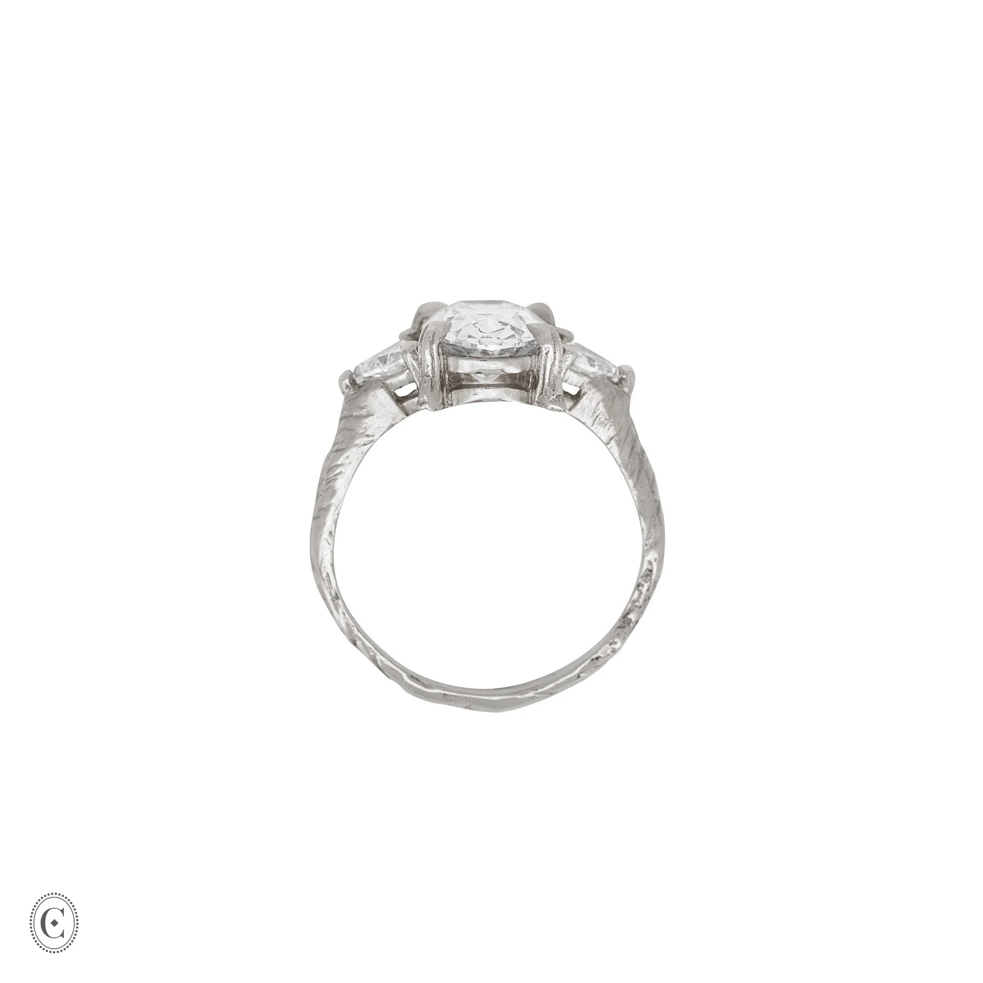 You, Me & Magic - Round Cut Three Stone Engagement Ring 14k White Gold - Image 7